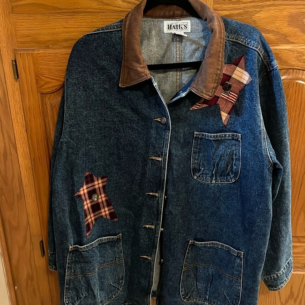 Vintage Folk Art Denim Jacket